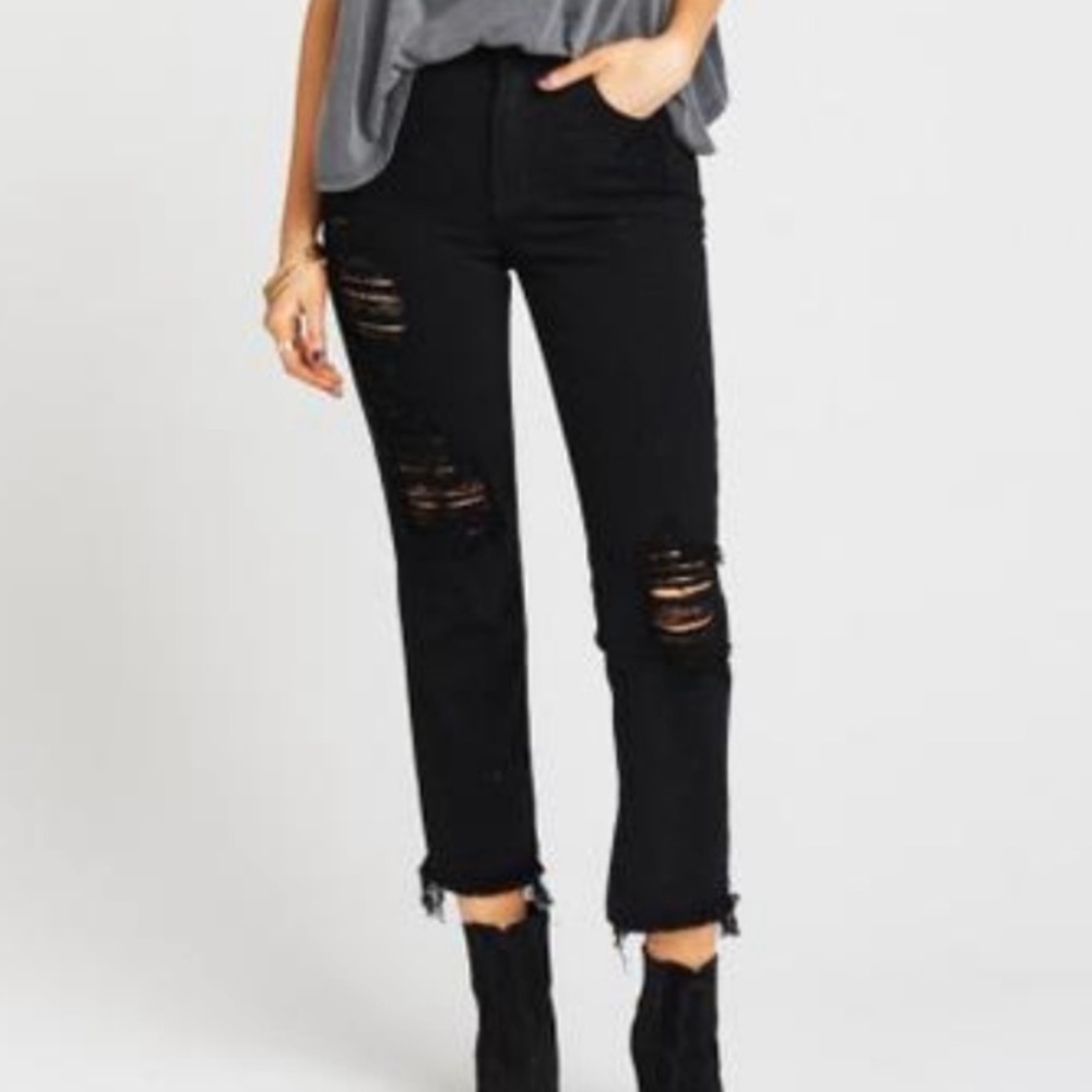 Show Me Your Mumu Brooklyn High Waist Distressed Ankle Jeans